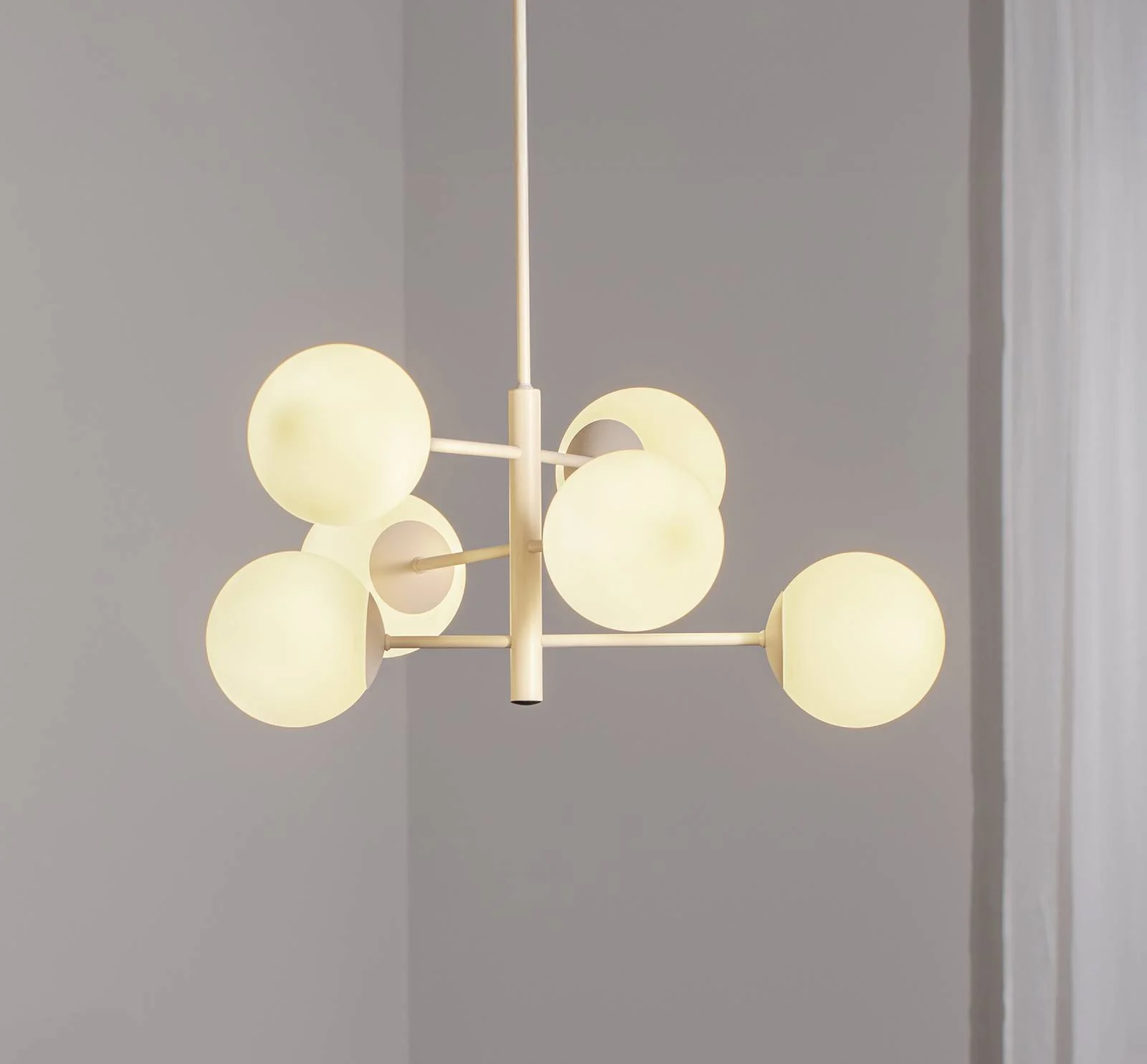 Hängeleuchte Aurora, weiß, Ø 60 cm, 6-flammig, Glas, E14 günstig online kaufen