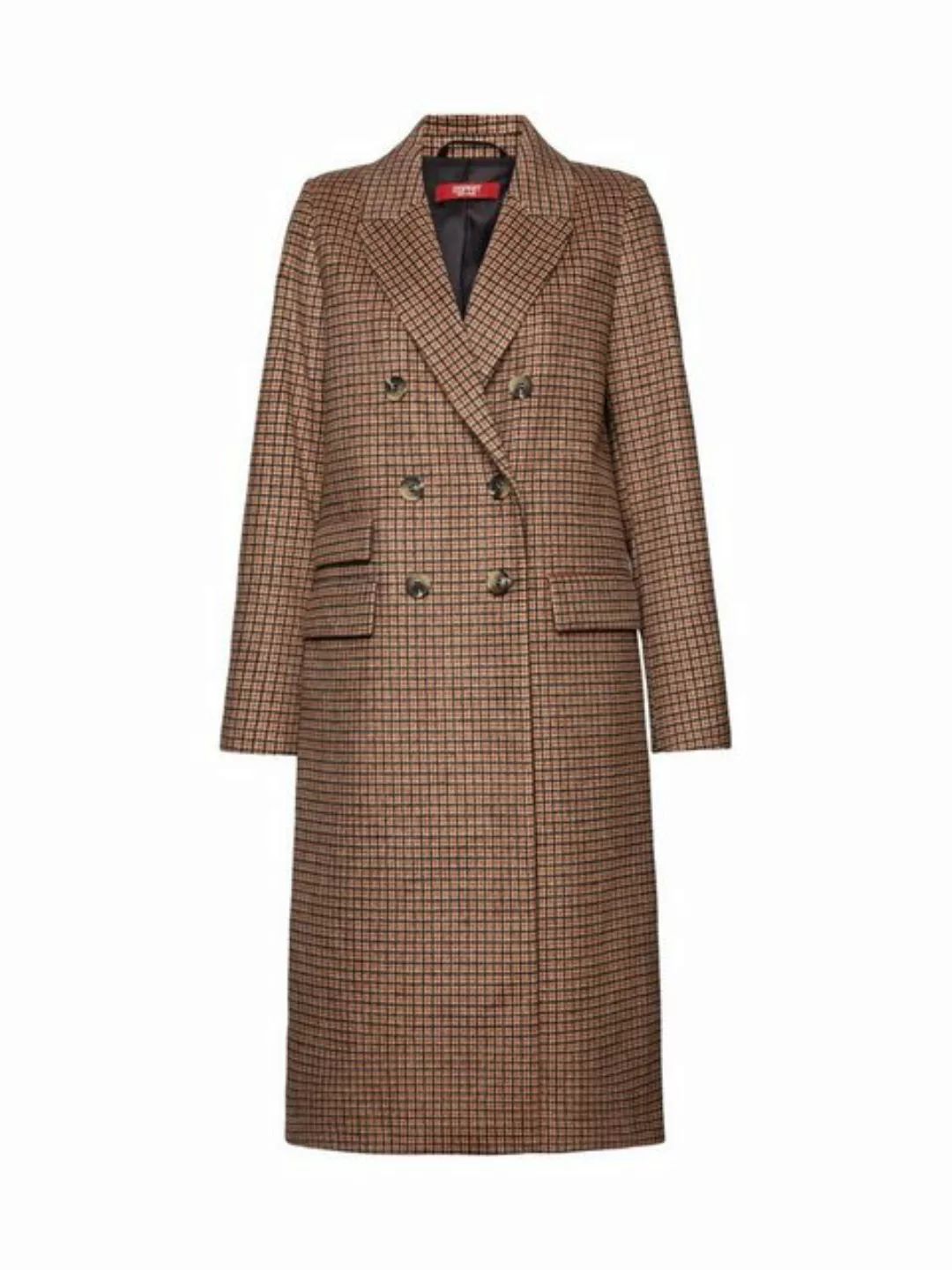 Esprit Collection Wollmantel Karierter Mantel aus Wollmix günstig online kaufen