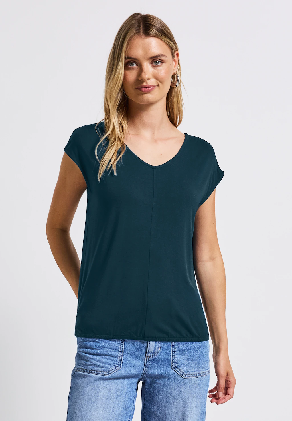 STREET ONE T-Shirt, bestehend aus einem Materialmix günstig online kaufen