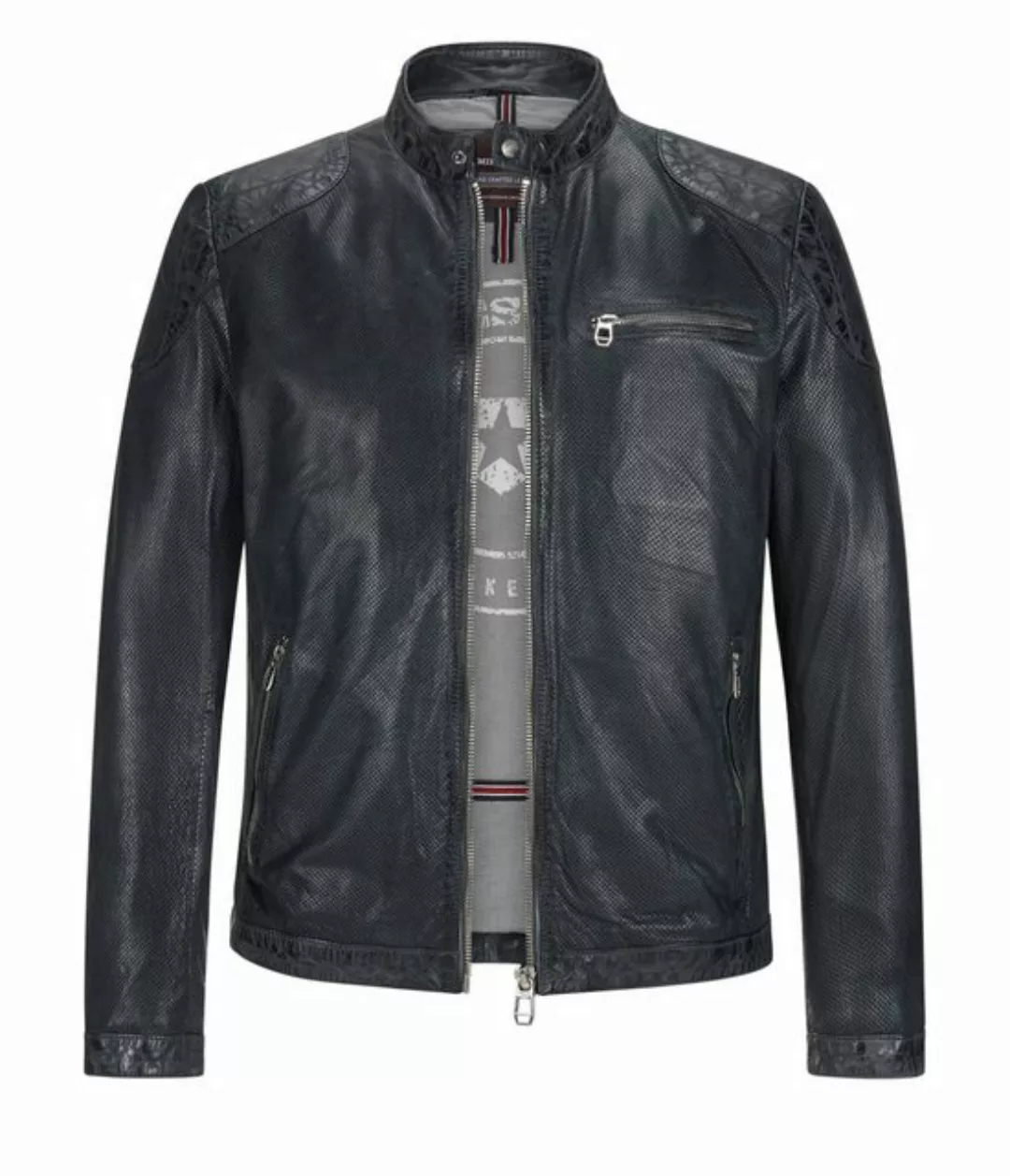 Milestone Lederjacke MS-Elvio aus perforiertem Lammnappa im Used-Look günstig online kaufen