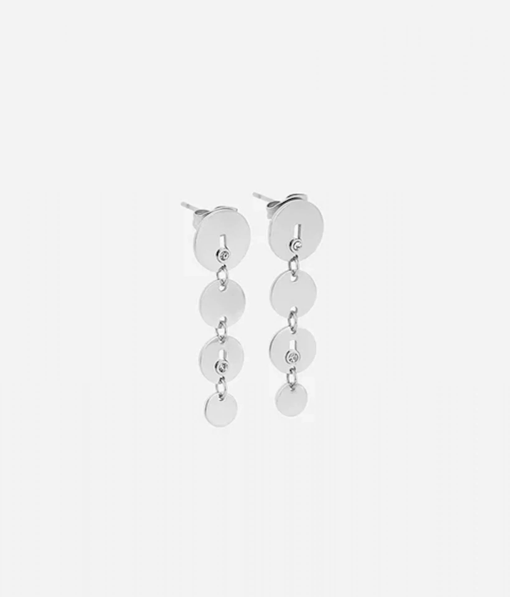 Zag Bijoux Ohrstecker Circles mit hängenden Plättchen - Farbe: Silber günstig online kaufen