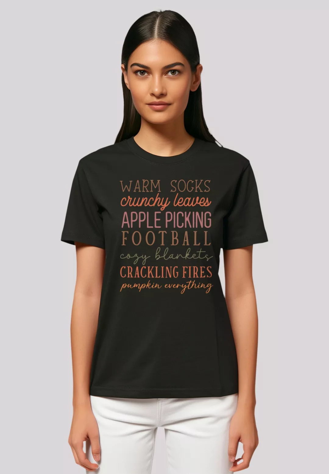 F4NT4STIC T-Shirt "Fall Socks leaves football apples", Premium Qualität, Un günstig online kaufen