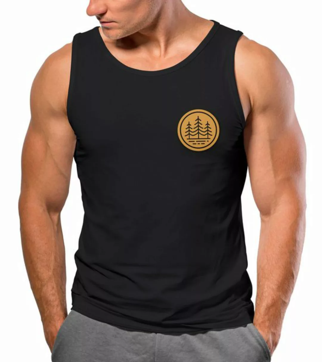 Neverless Tanktop Herren Tank-Top Wald Bäume Logo Badge Naturliebhaber Outd günstig online kaufen