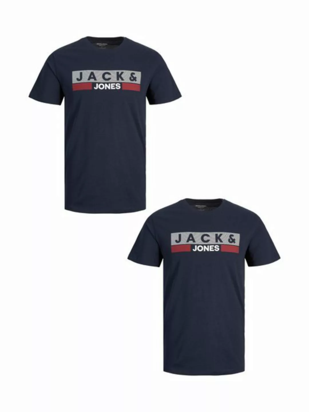 Jack & Jones T-Shirt 2er-Set Plus Size T-Shirt Logo (2-tlg) 4831 in Dunkelb günstig online kaufen