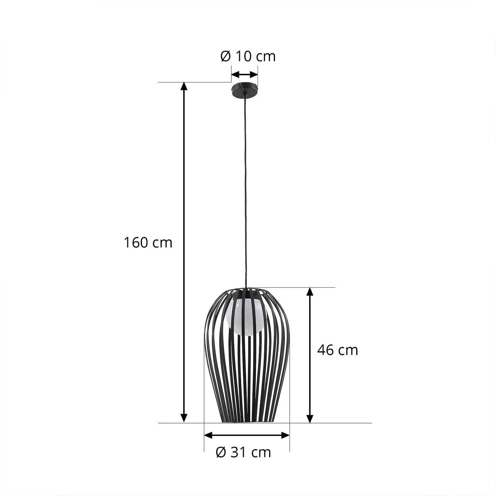 Lucande Außenpendelleuchte Marrin, schwarz, Metall, Ø 31 cm günstig online kaufen