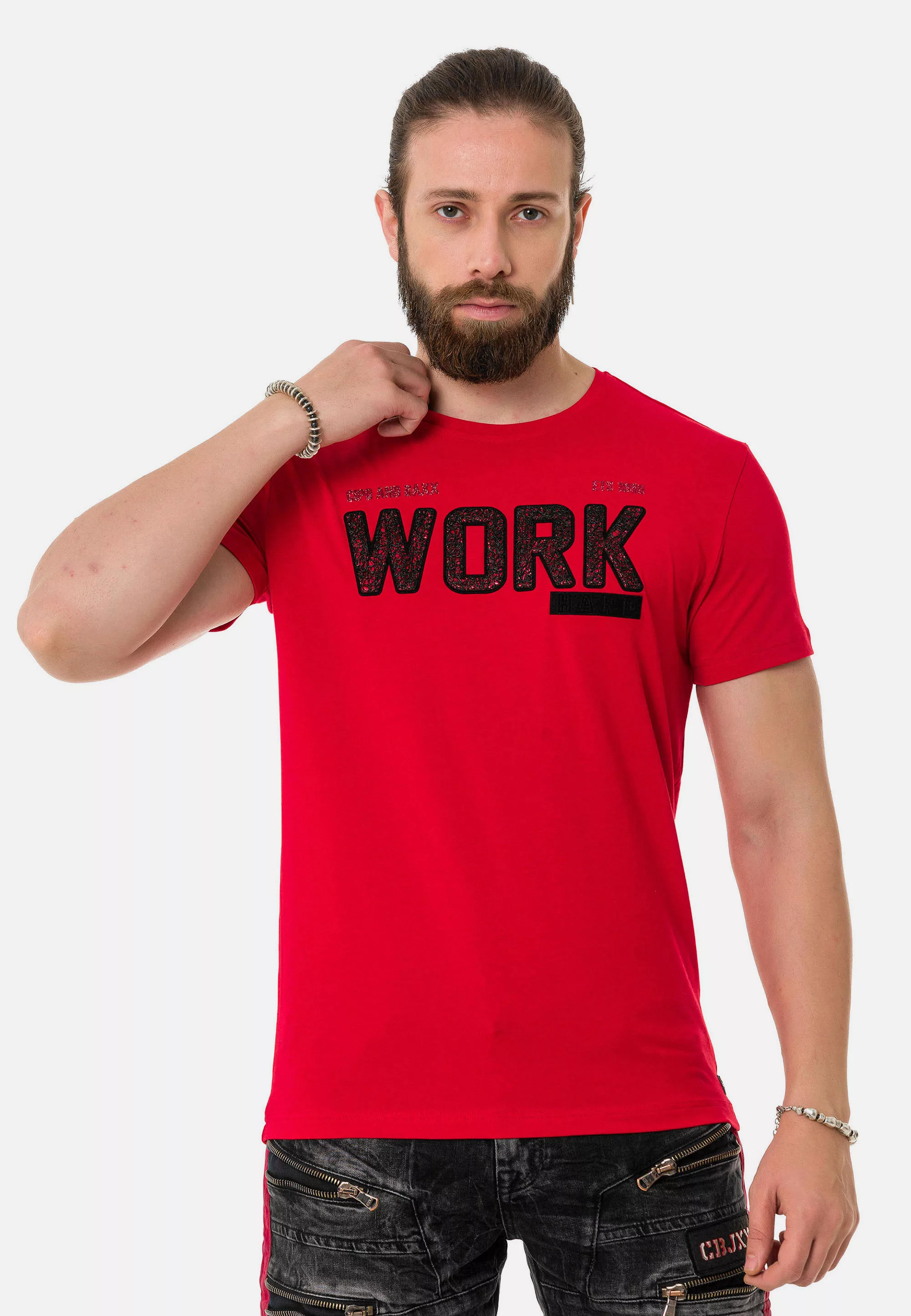 Cipo & Baxx T-Shirt, mit coolem Work-Aufdruck günstig online kaufen