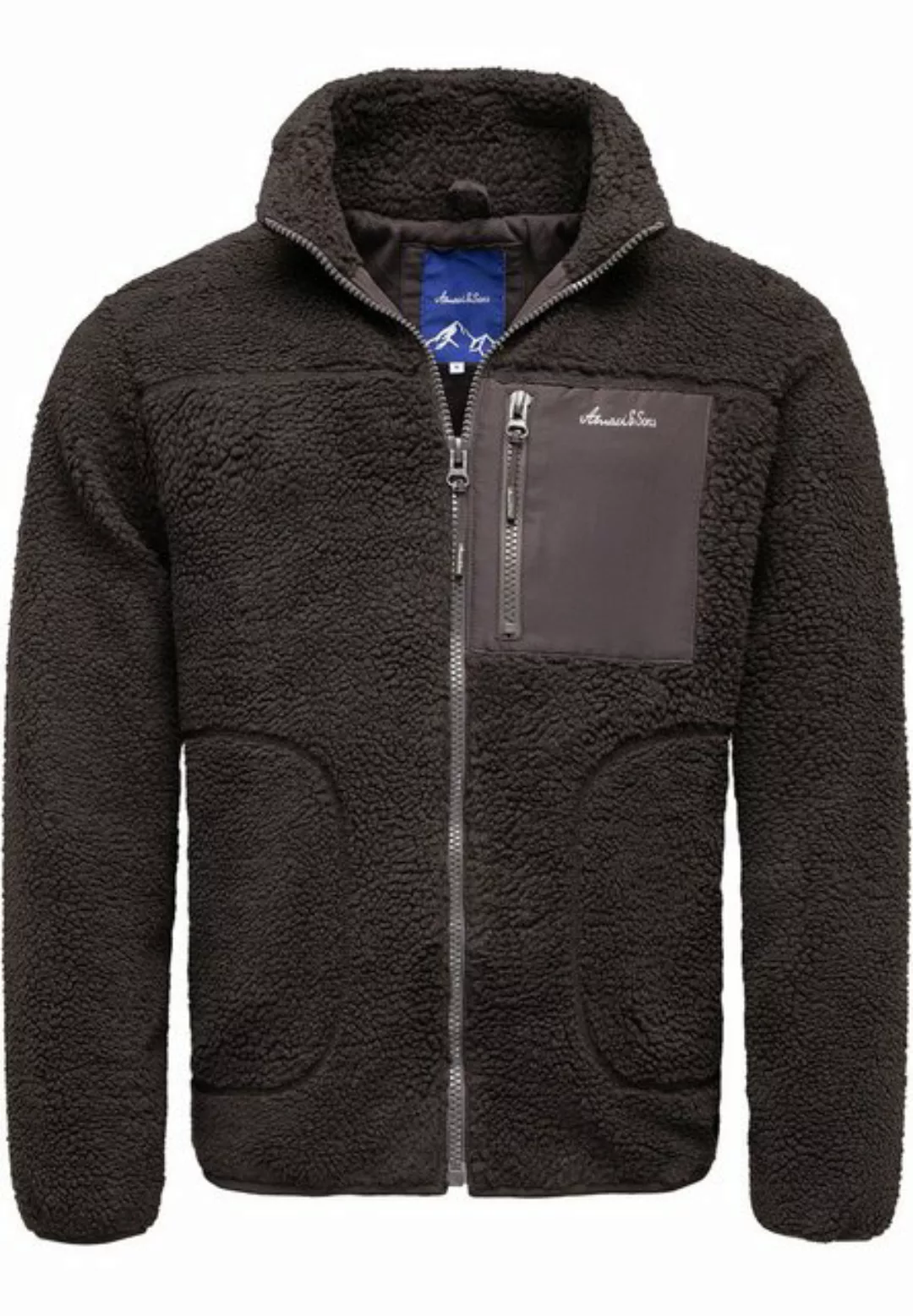 Amaci&Sons Fleecejacke YERMO Fleecejacke Herren Teddyfleece Sweatjacke Plüs günstig online kaufen