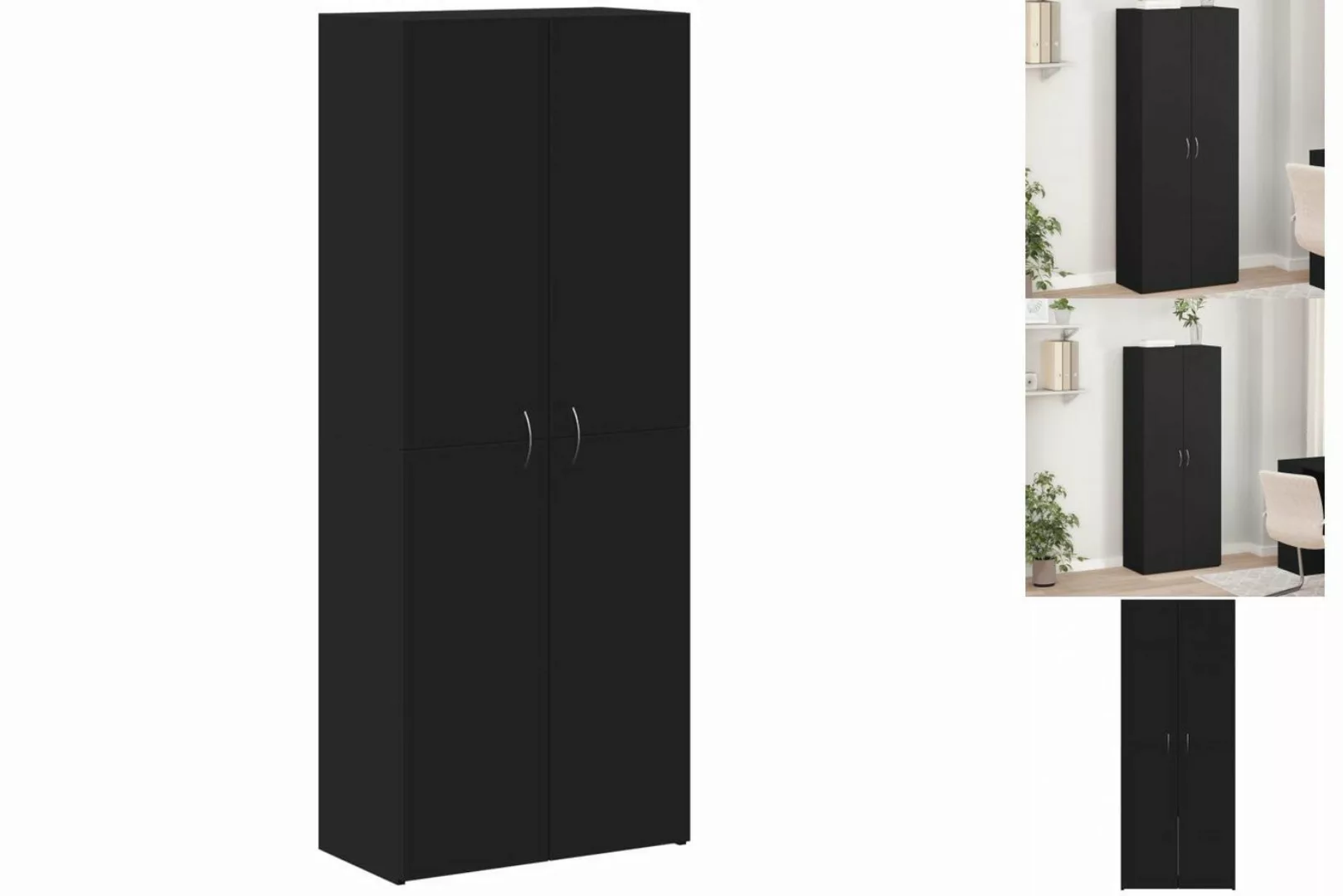 vidaXL Aktenschrank Aktenschrank Büroschrank Schwarz 60x32x153 cm Spanplatt günstig online kaufen