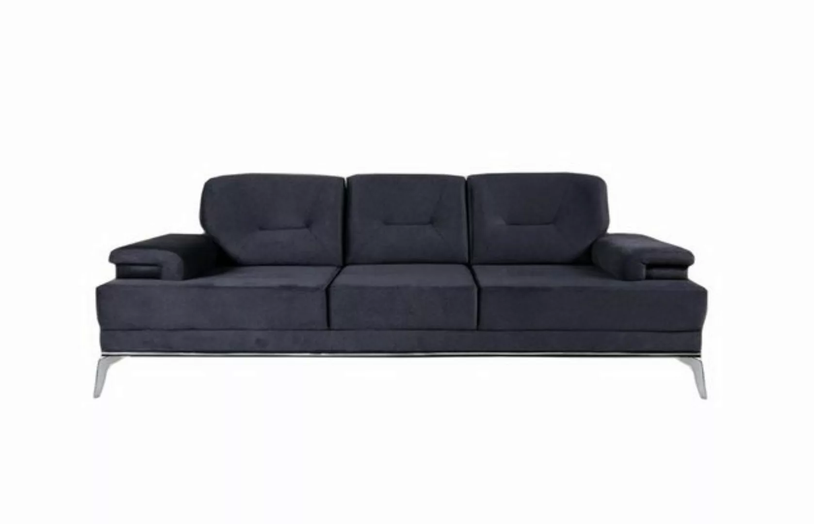 Xlmoebel 3-Sitzer Blaues 3-Sitzer Stoffsofa Design Couch Polstergruppe, 1 T günstig online kaufen