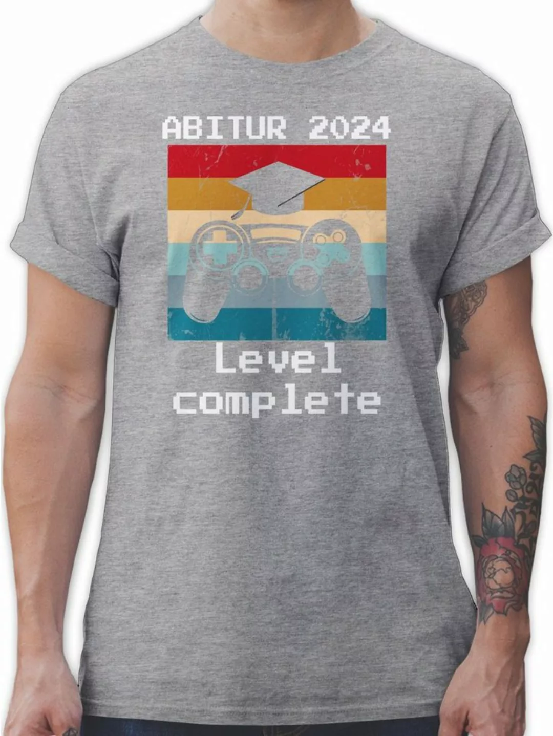 Shirtracer T-Shirt Abitur 2024 Level Complete Vintage Abitur & Abschluss 20 günstig online kaufen