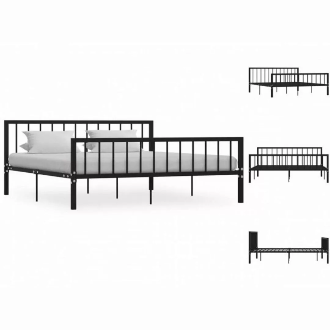 vidaXL Bettgestell Bettgestell Schwarz Metall 180200 cm Bett Bettrahmen Bet günstig online kaufen