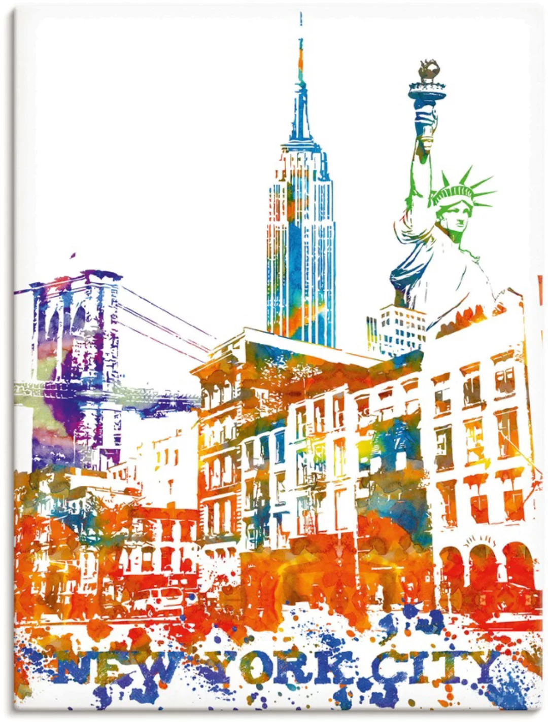 Artland Wandbild »New York City Grafik«, New York, (1 St.), als Alubild, Le günstig online kaufen