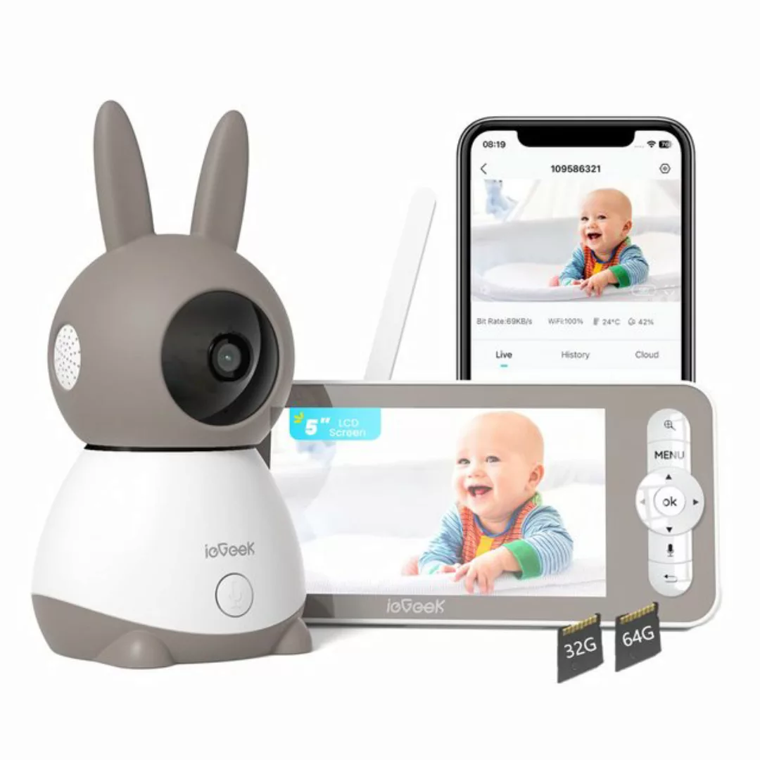 ieGeek Babyphone Babyphone mit Kamera 2K/3MP, 5 Zoll WiFi Video Babyphone P günstig online kaufen