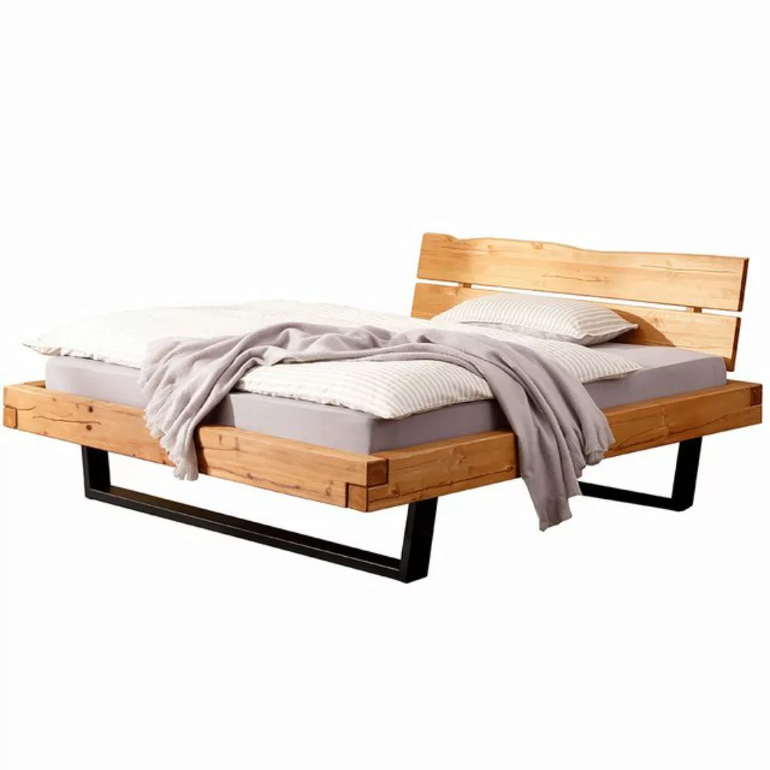 Lomadox Bett BRANTFORD-69, Liegefläche 200x200, Holzkopfteil, Kiefer massiv günstig online kaufen