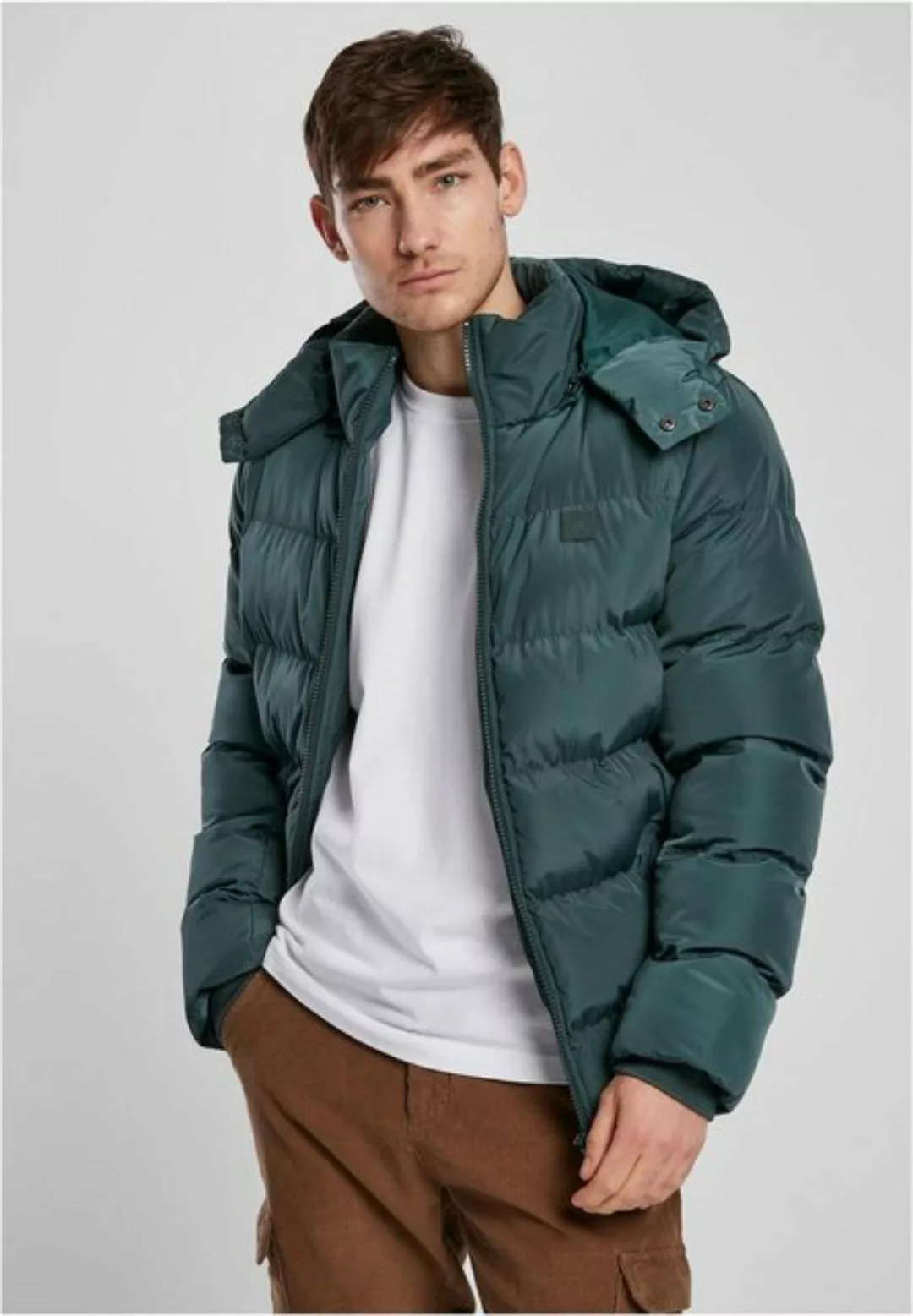 URBAN CLASSICS Winterjacke TB1807 - Hooded Puffer Jacket bottlegreen XL günstig online kaufen