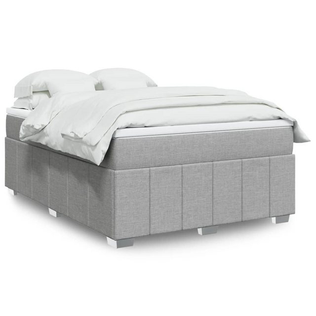 vidaXL Boxspringbett, Boxspringbett mit Matratze Hellgrau 160x200 cm Stoff günstig online kaufen