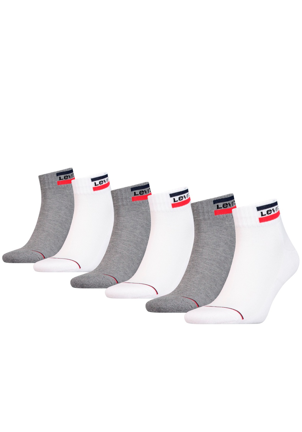 Levis Kurzsocken, (Packung, 6 Paar), mit breitem Logobund günstig online kaufen