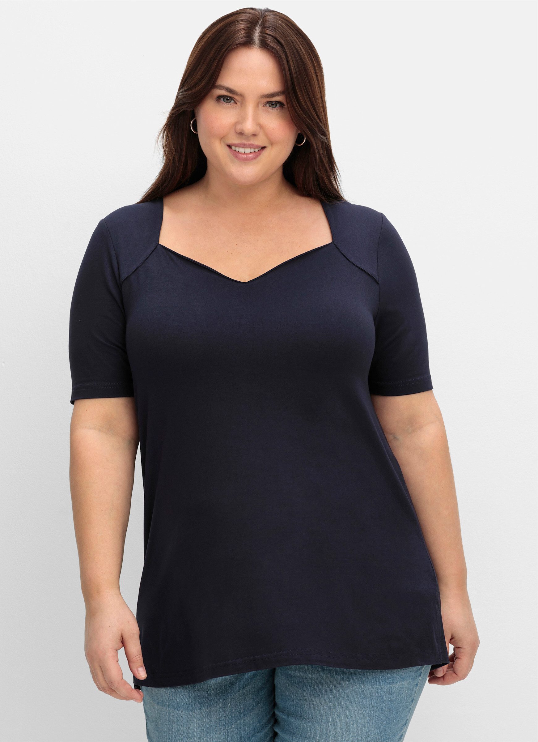 Sheego Kurzarmshirt "T-Shirt", (1 tlg.) günstig online kaufen
