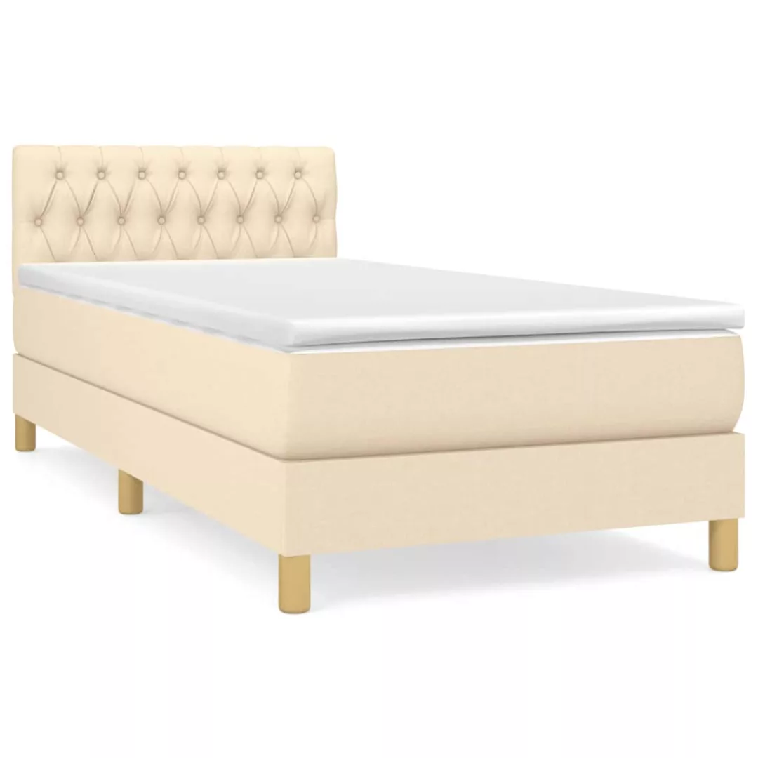 Vidaxl Boxspringbett Mit Matratze Creme 80x200 Cm Stoff günstig online kaufen