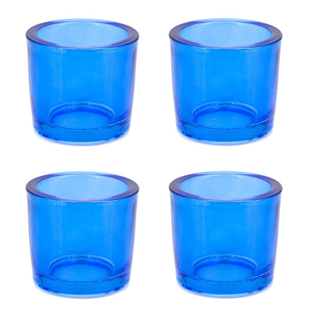 Creativery Teelichthalter, Teelichthalter Glas 6,5x6cm blau günstig online kaufen