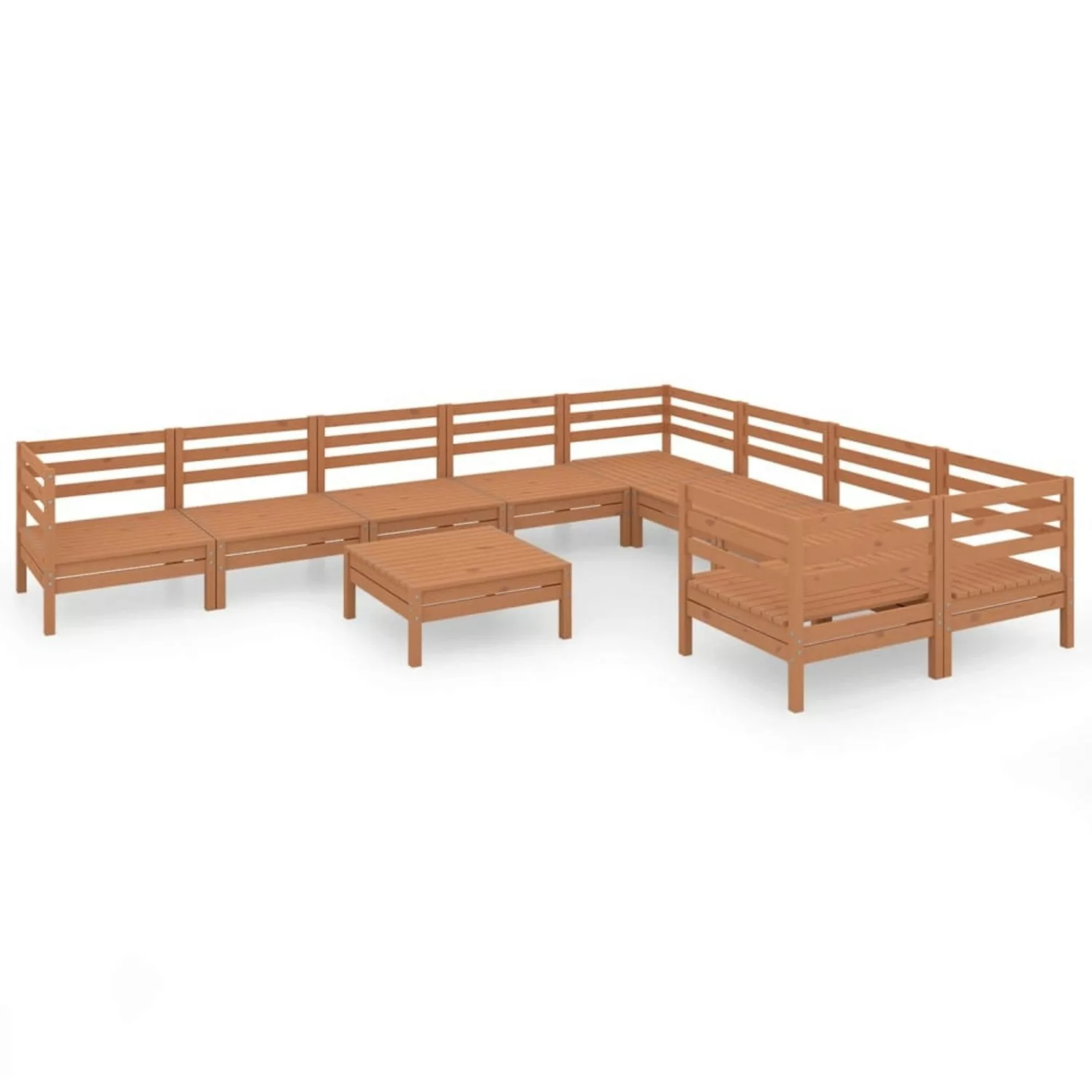 10-tlg. Garten-lounge-set Honigbraun Massivholz Kiefer günstig online kaufen