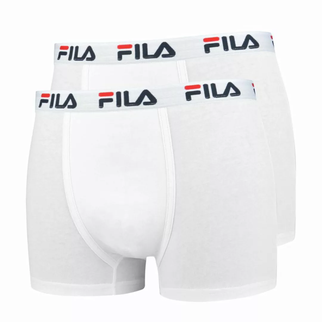 FILA Herren Boxer Shorts, 2er Pack - Baumwolle, einfarbig weiß M (Medium) günstig online kaufen