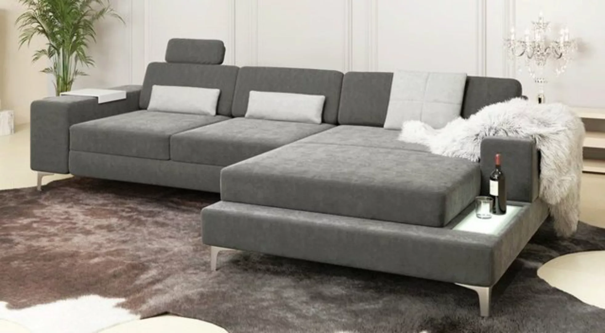 BULLHOFF Ecksofa Designsofa Eckcouch Ecksofa »MÜNCHEN IV« Wohnlandschaft L- günstig online kaufen