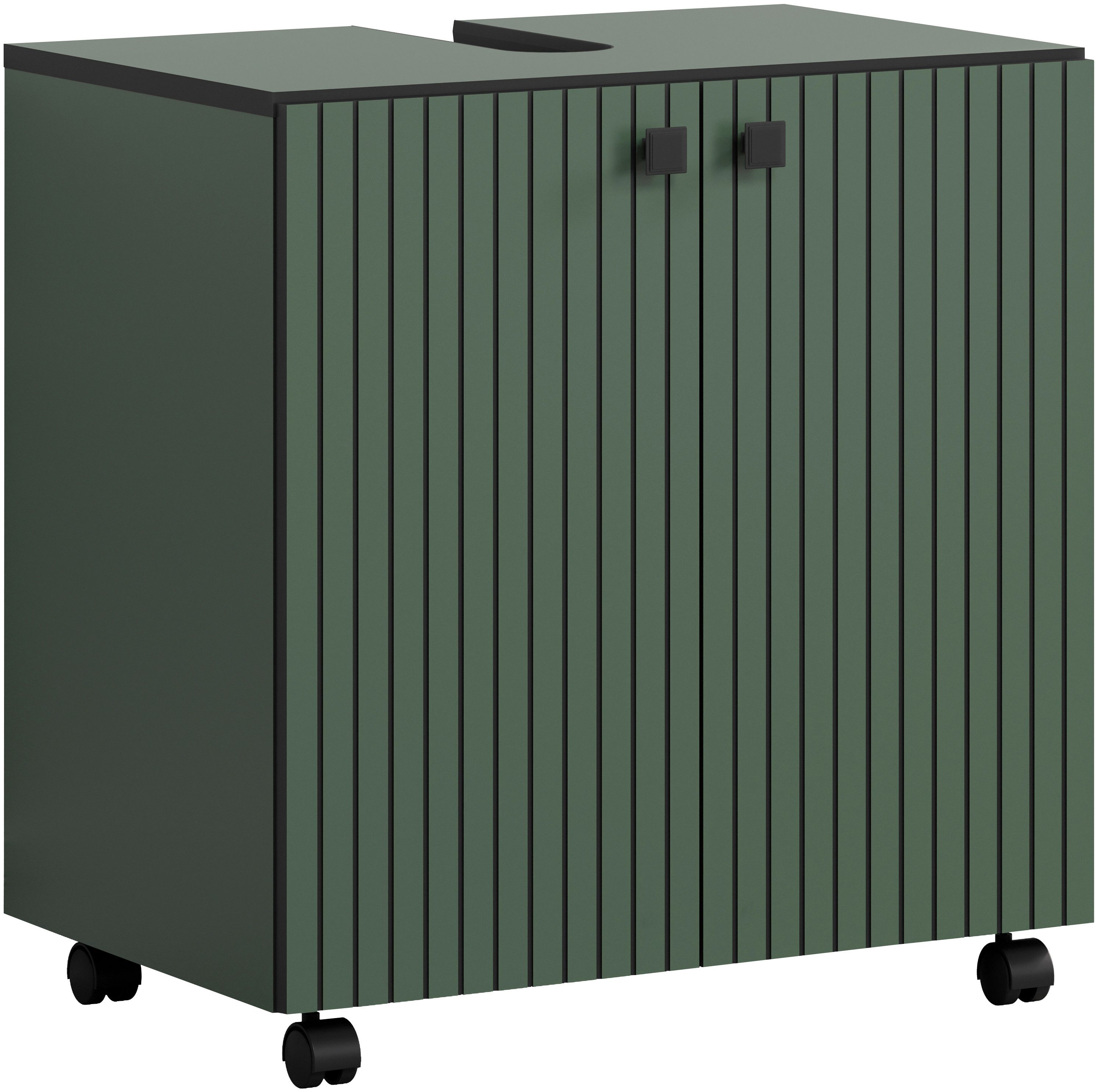 welltime Waschbeckenunterschrank "Amrum", Waschtisch auf Rollen - (B/T/H) w günstig online kaufen
