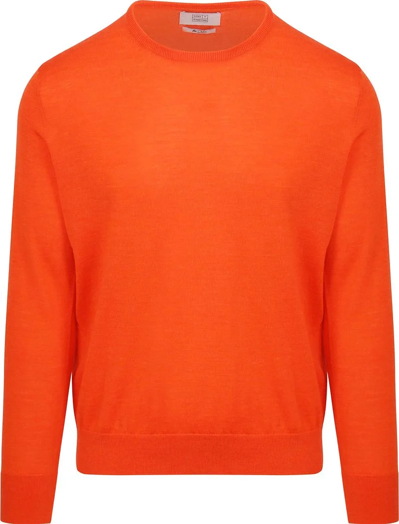 King Essentials The John Pullover Merino Orange - Größe L günstig online kaufen