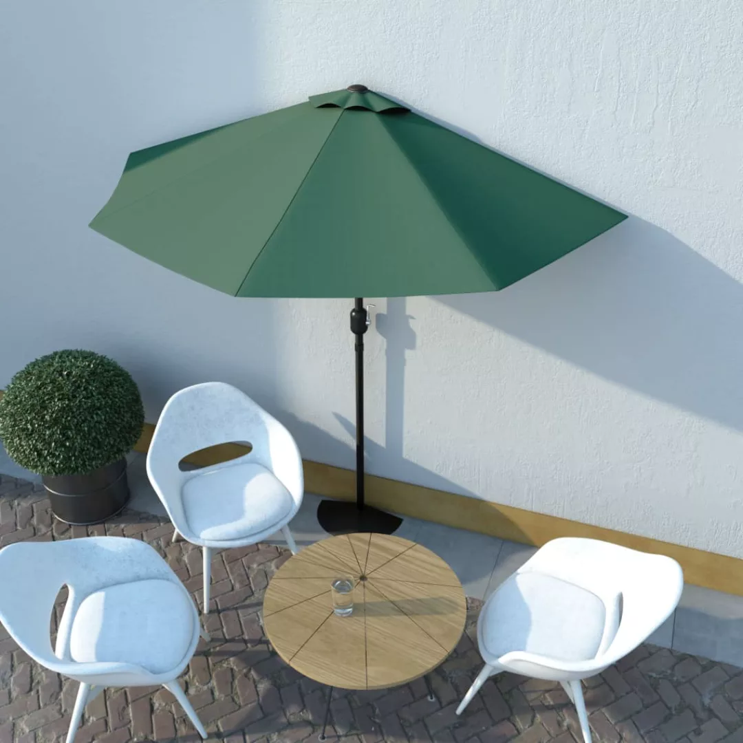 Balkon-sonnenschirm Mit Alu-mast Grün 270ã135 Cm Halbrund günstig online kaufen