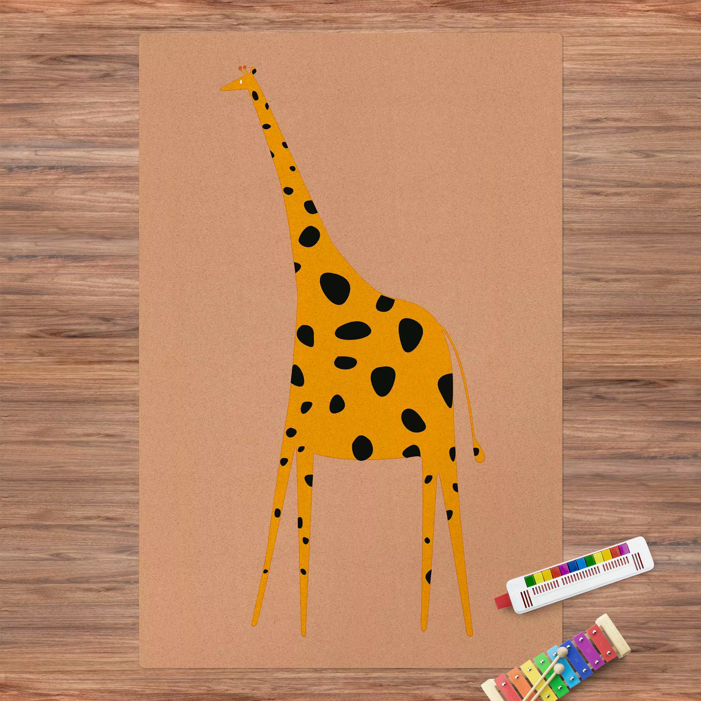 Kork-Teppich Gelbe Giraffe günstig online kaufen