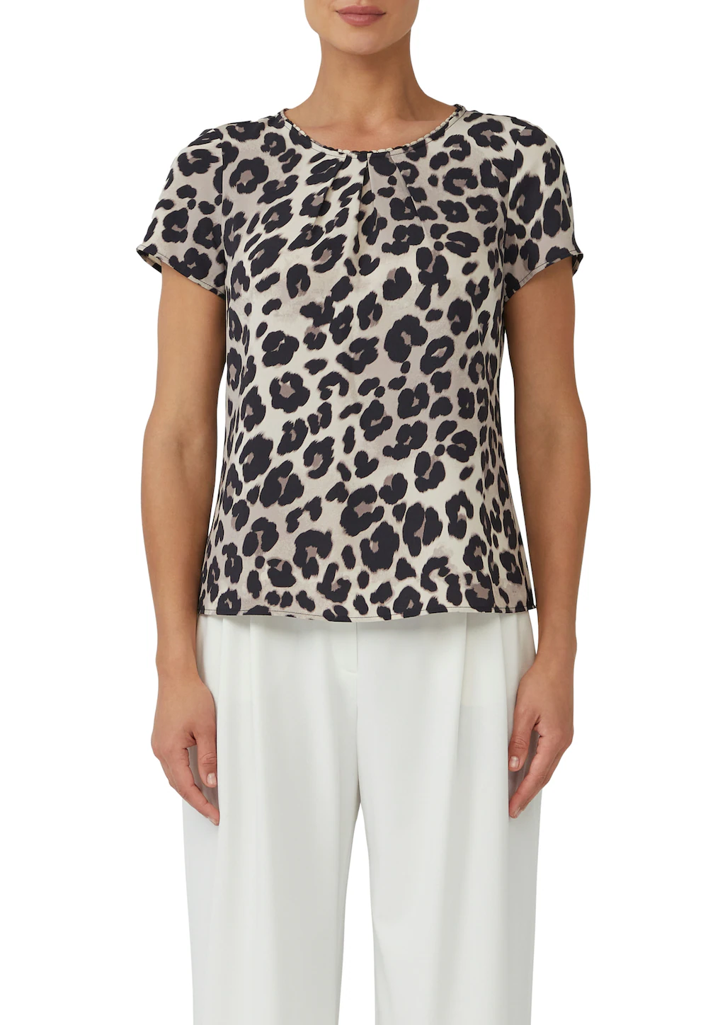 s.Oliver BLACK LABEL Kurzarmbluse, mit All-Over Print günstig online kaufen