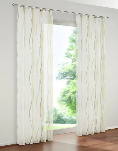 my home Gardine »Dimona«, (2 St.), 2er-Set, Bestseller, Polyester, Wellen günstig online kaufen