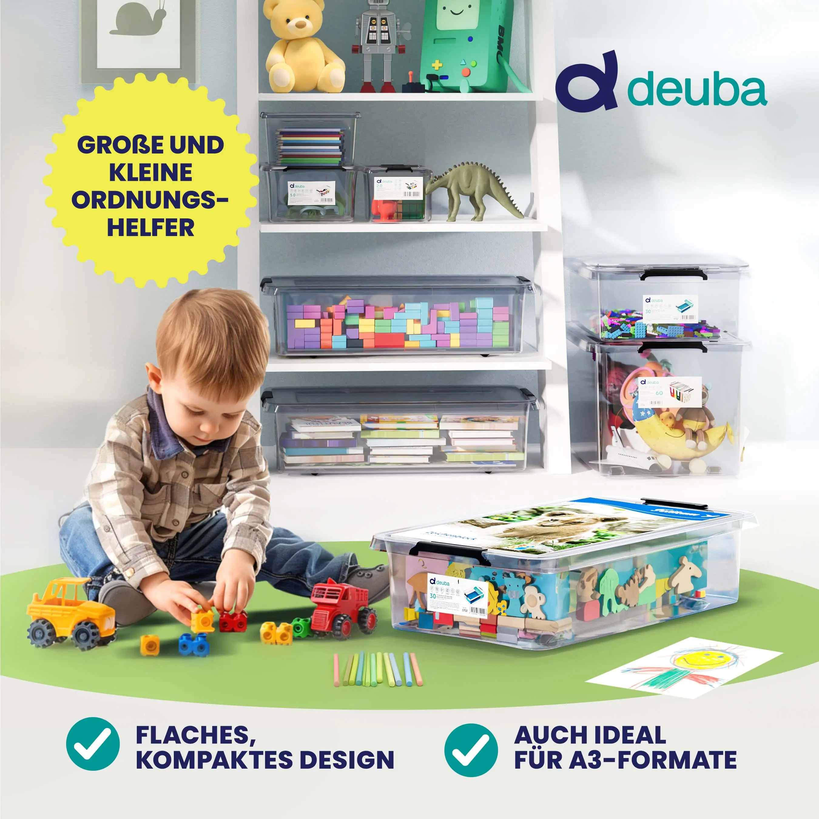 Aufbewahrungsbox 4er-Set Transparent 60x40x17cm 30L günstig online kaufen