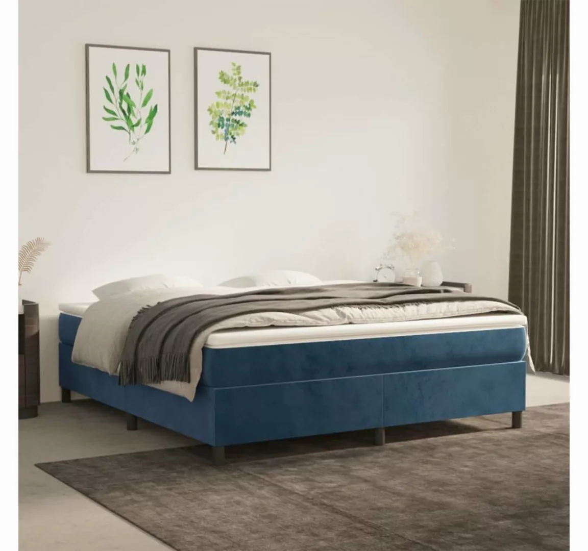 furnicato Bett Boxspringbett mit Matratze Dunkelblau 180x200 cm Samt günstig online kaufen