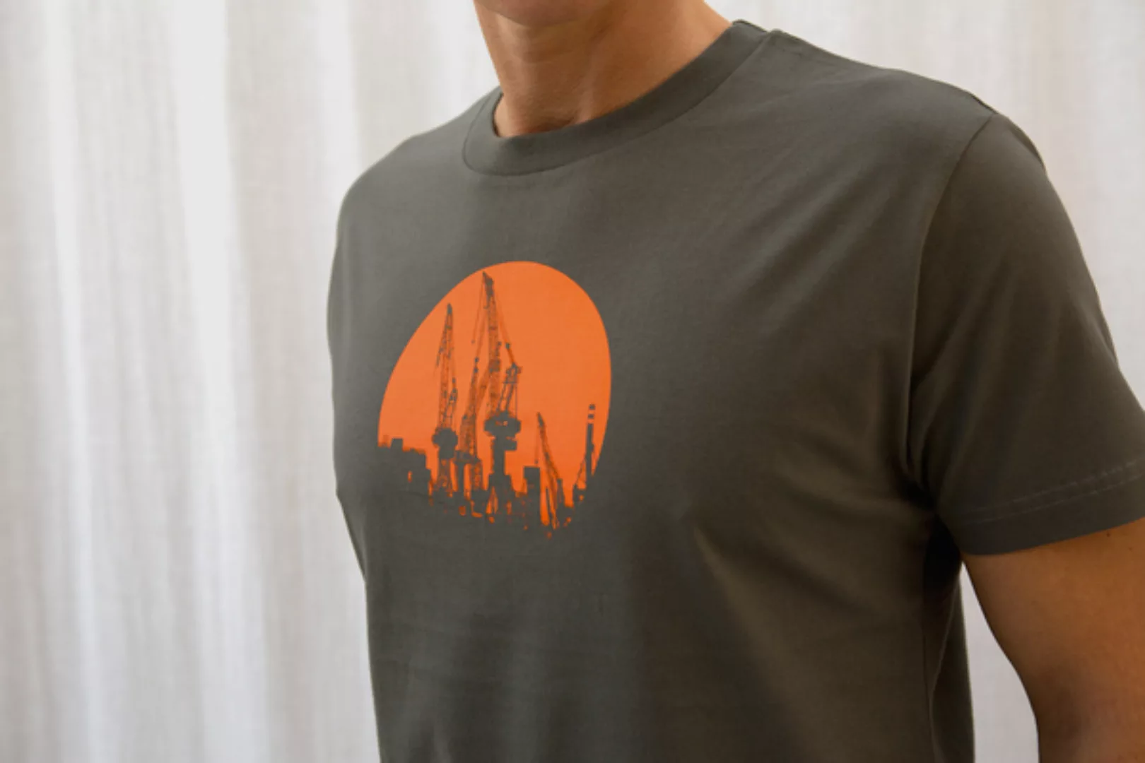 Kräne Rund, Orange Boy-t-shirt günstig online kaufen