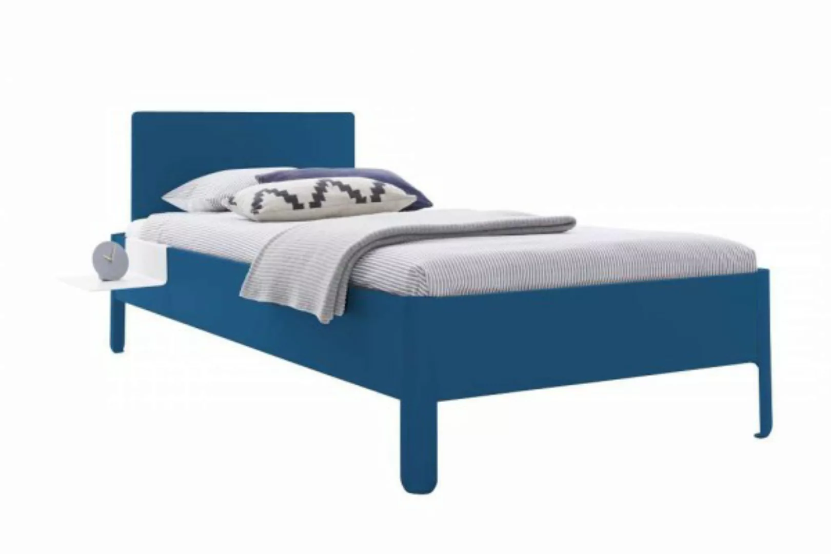 NAIT Einzelbett farbig lackiert 90 x 200cm Mit Kopfteil Kapitänsblau günstig online kaufen