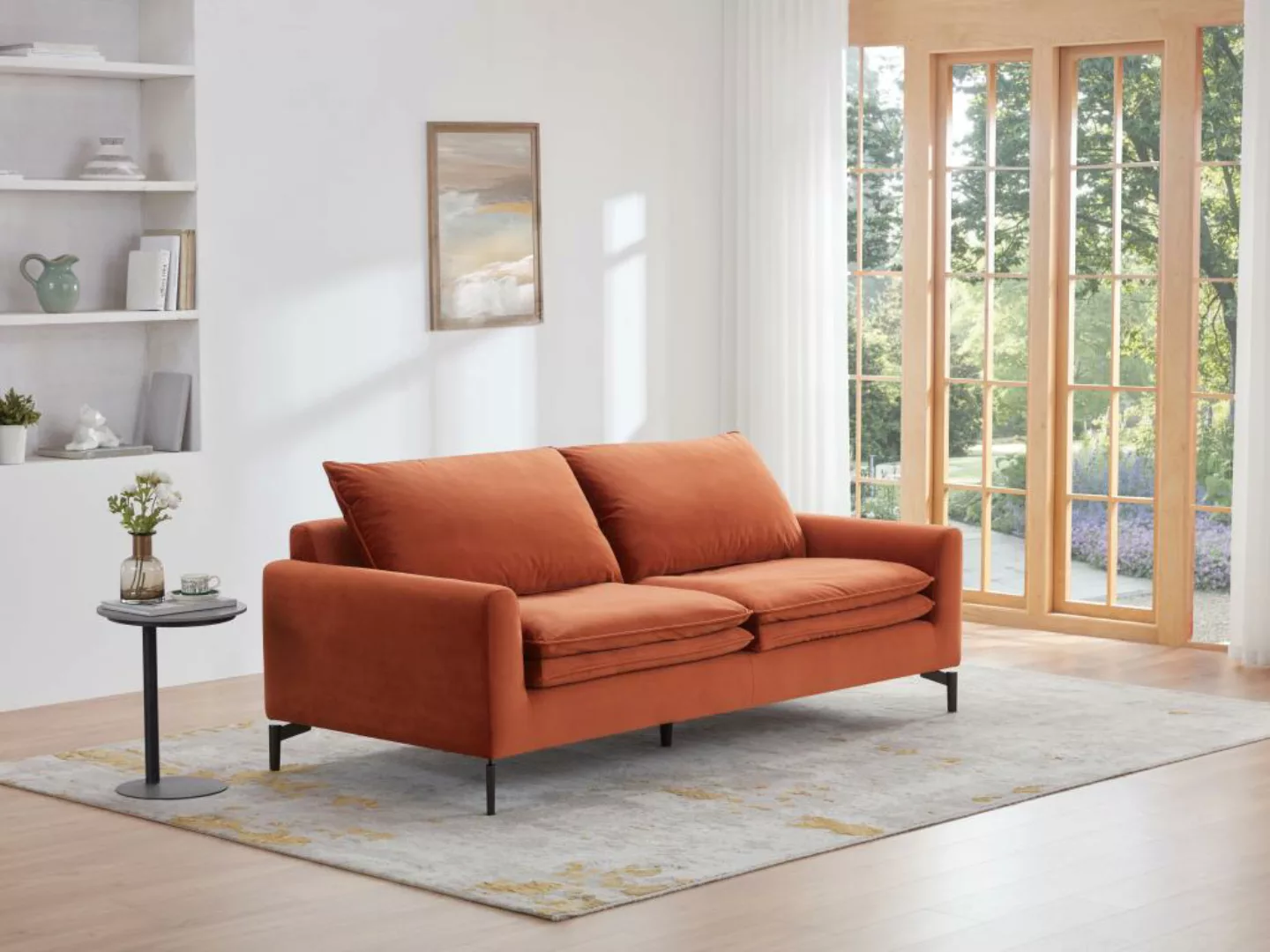 Sofa 3-Sitzer - Samt - Terracotta - ISENA günstig online kaufen