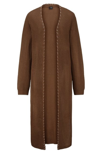 MIAMODA Strickjacke Long-Strickjacke offene Form Zierkante günstig online kaufen