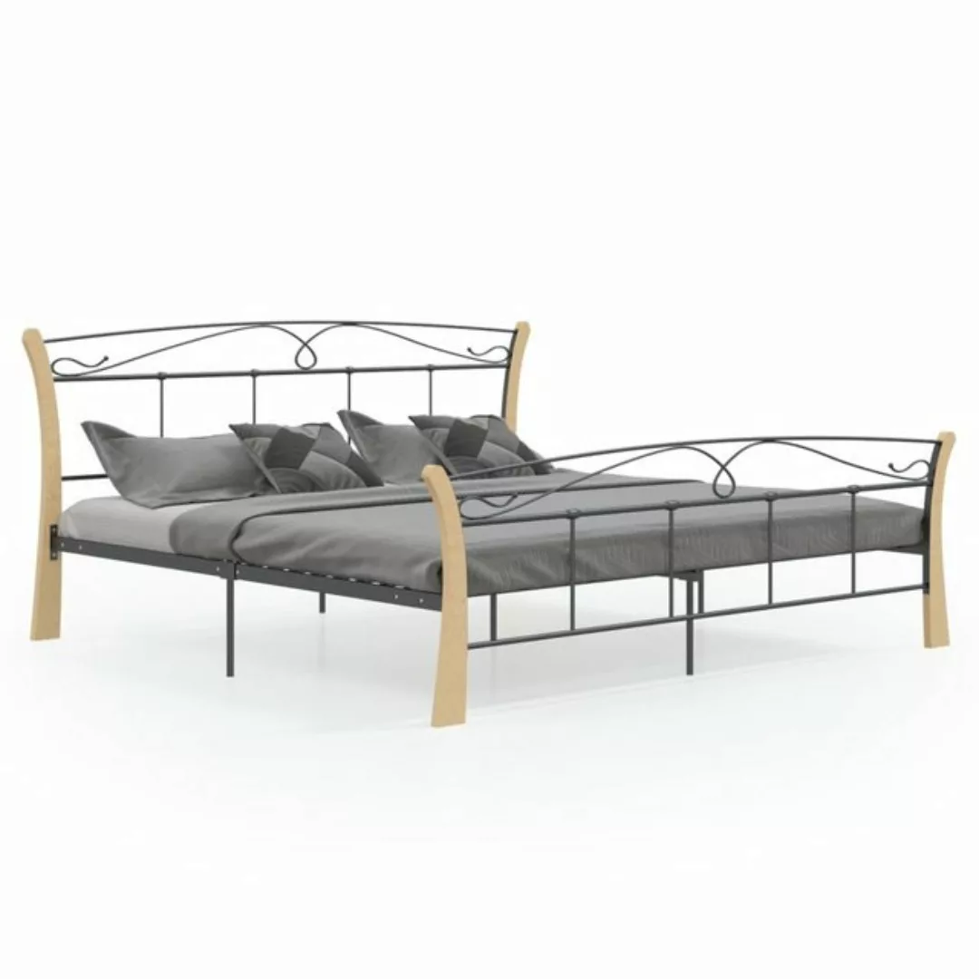 vidaXL Bettgestell Bett Schwarz Metall 200x200 cm Doppelbett Bett Bettrahme günstig online kaufen