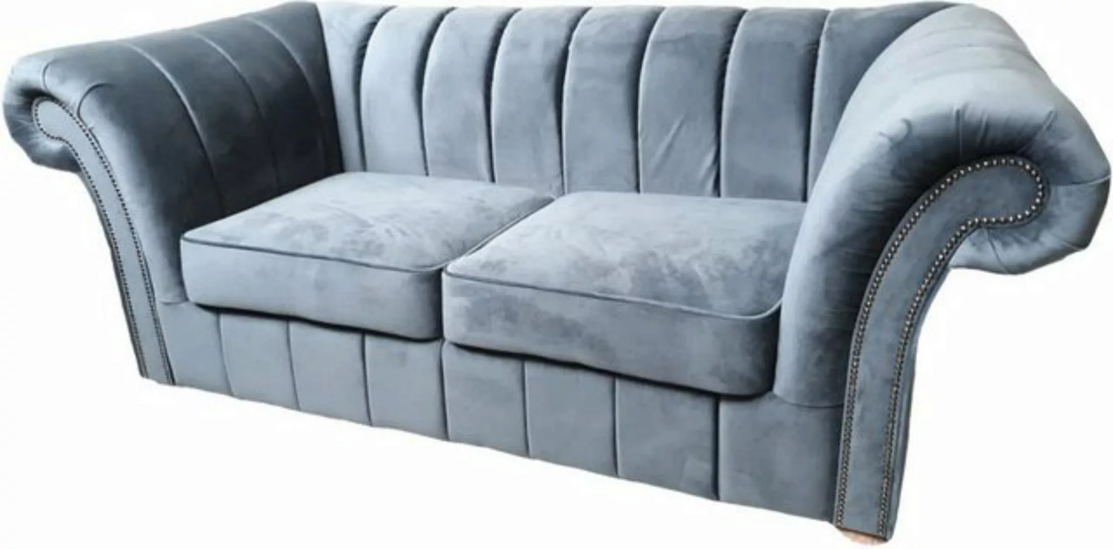 Casa Padrino 2-Sitzer Luxus 2er Sofa Hellgrau 170 cm - Chesterfield Möbel G günstig online kaufen