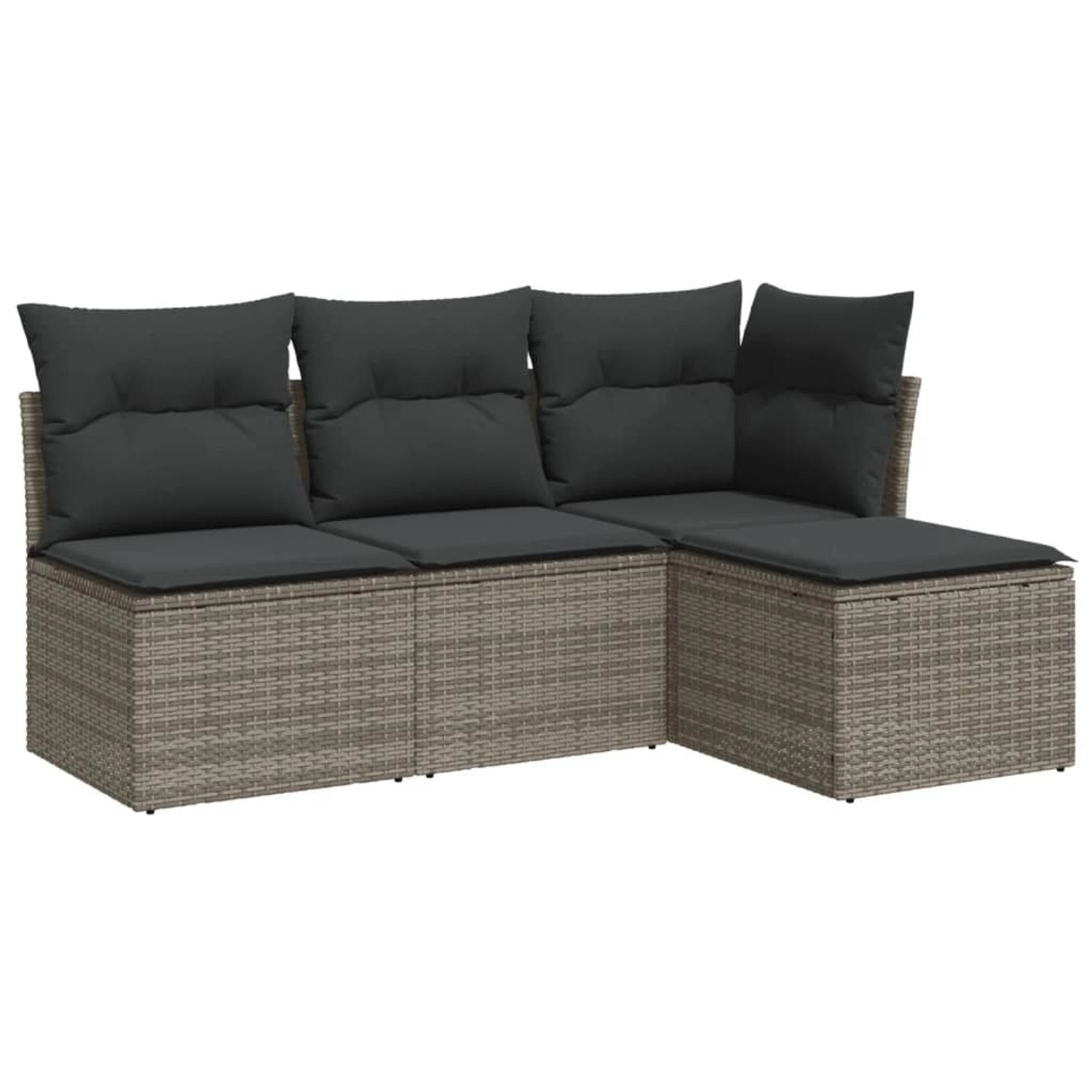 vidaXL 4-tlg Garten-Sofagarnitur mit Kissen Grau Poly Rattan Modell 16 günstig online kaufen