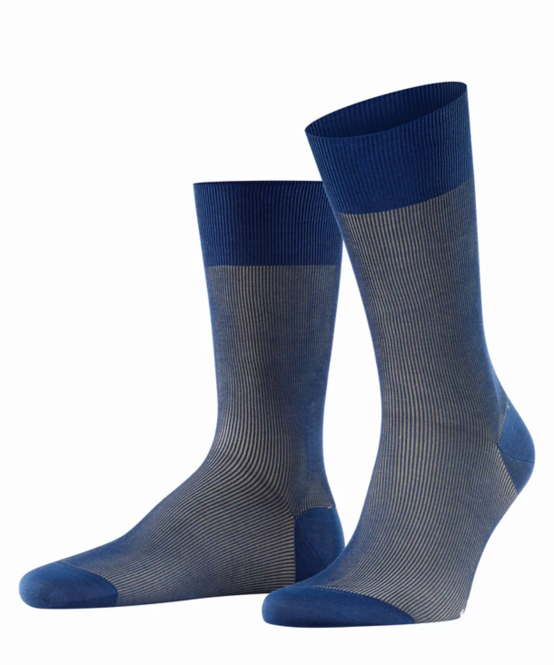FALKE Fine Shadow Herren Socken, 45-46, Blau, Rippe, Baumwolle, 13141-60020 günstig online kaufen