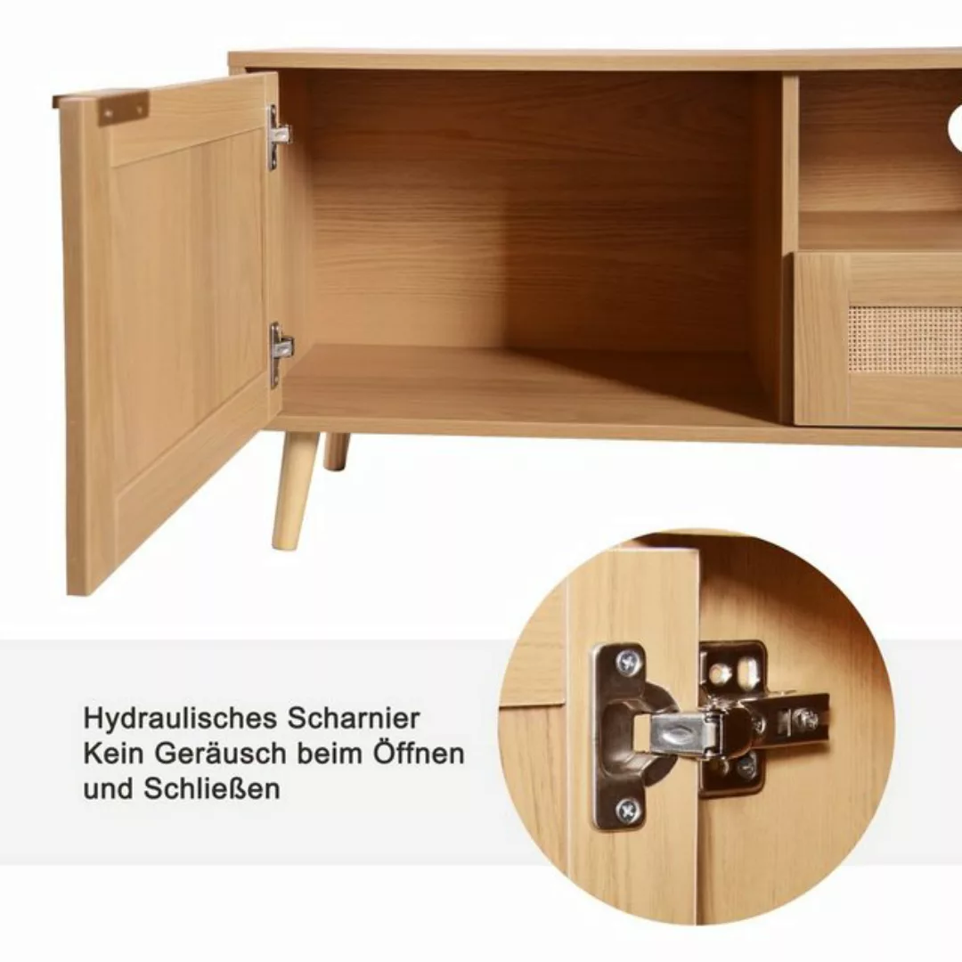 OKWISH TV-Schrank Hochwertiger Holz-TV-Schrank mit Echtholzfüßen (TV-Konsol günstig online kaufen