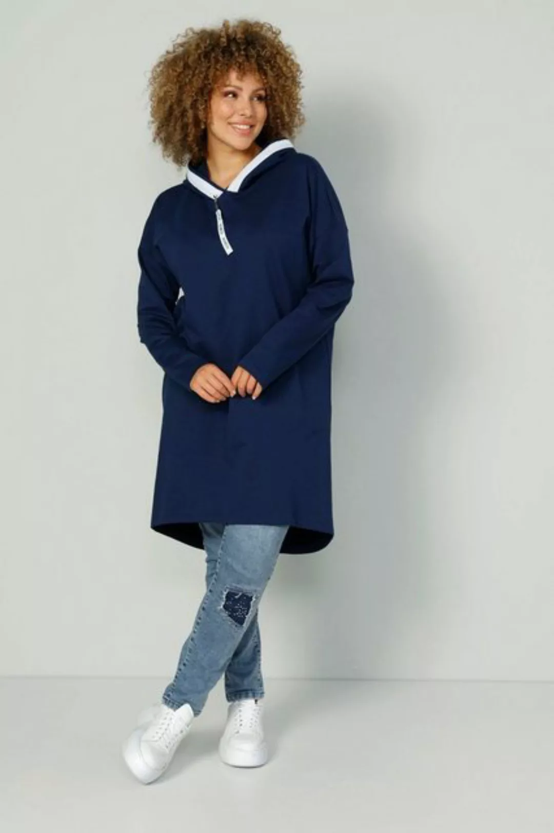 MIAMODA Sweatshirt Long-Hoodie oversized Rückenprint AMORE günstig online kaufen