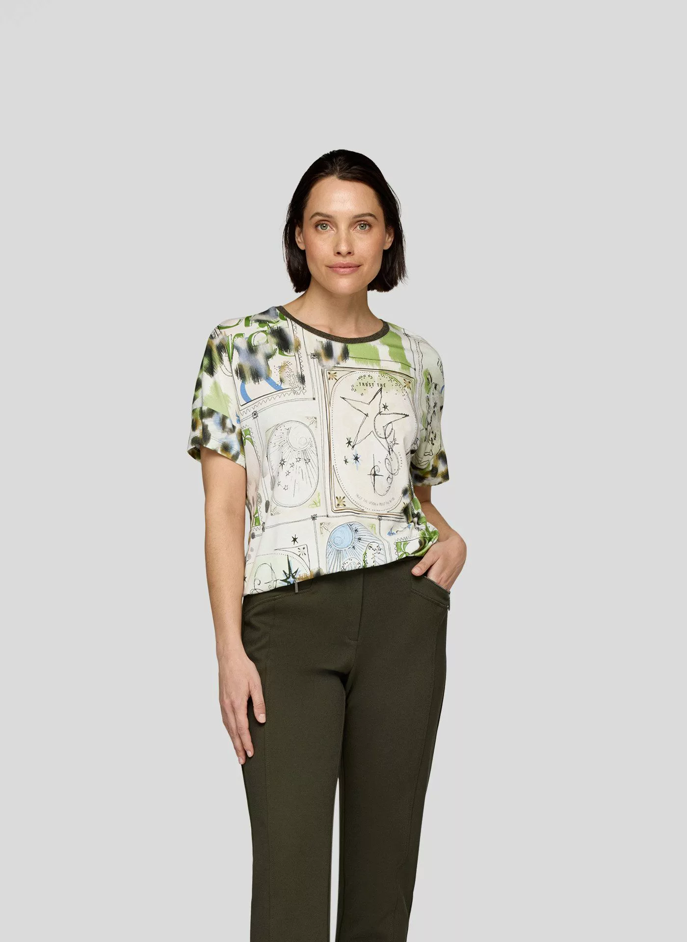 Rabe Kurzarmshirt im Animal-Look günstig online kaufen