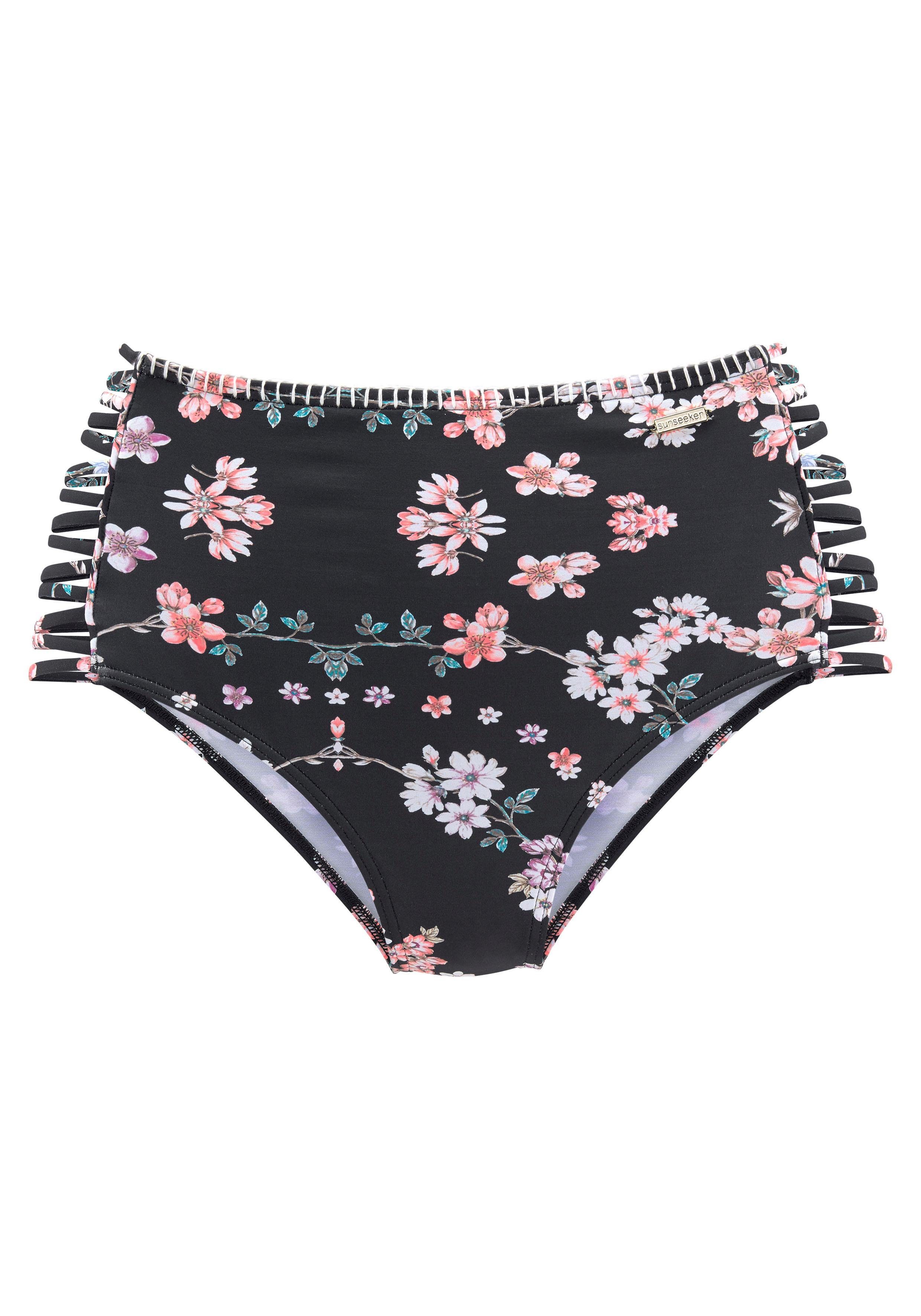 Sunseeker Highwaist-Bikini-Hose Ditsy mit Häkelkante und günstig online kaufen