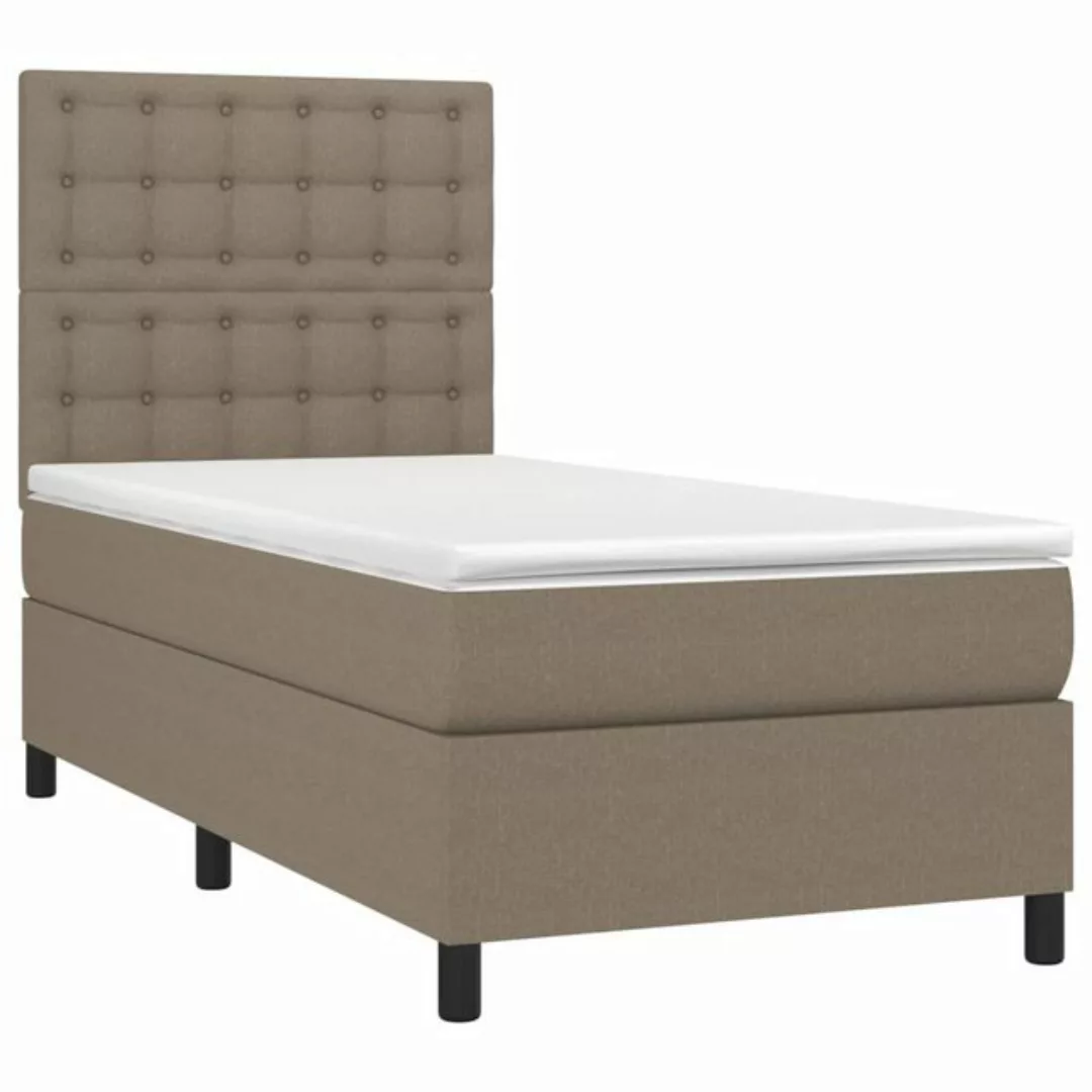 vidaXL Boxspringbett Boxspringbett mit Matratze Taupe 100x200 cm Stoff Bett günstig online kaufen