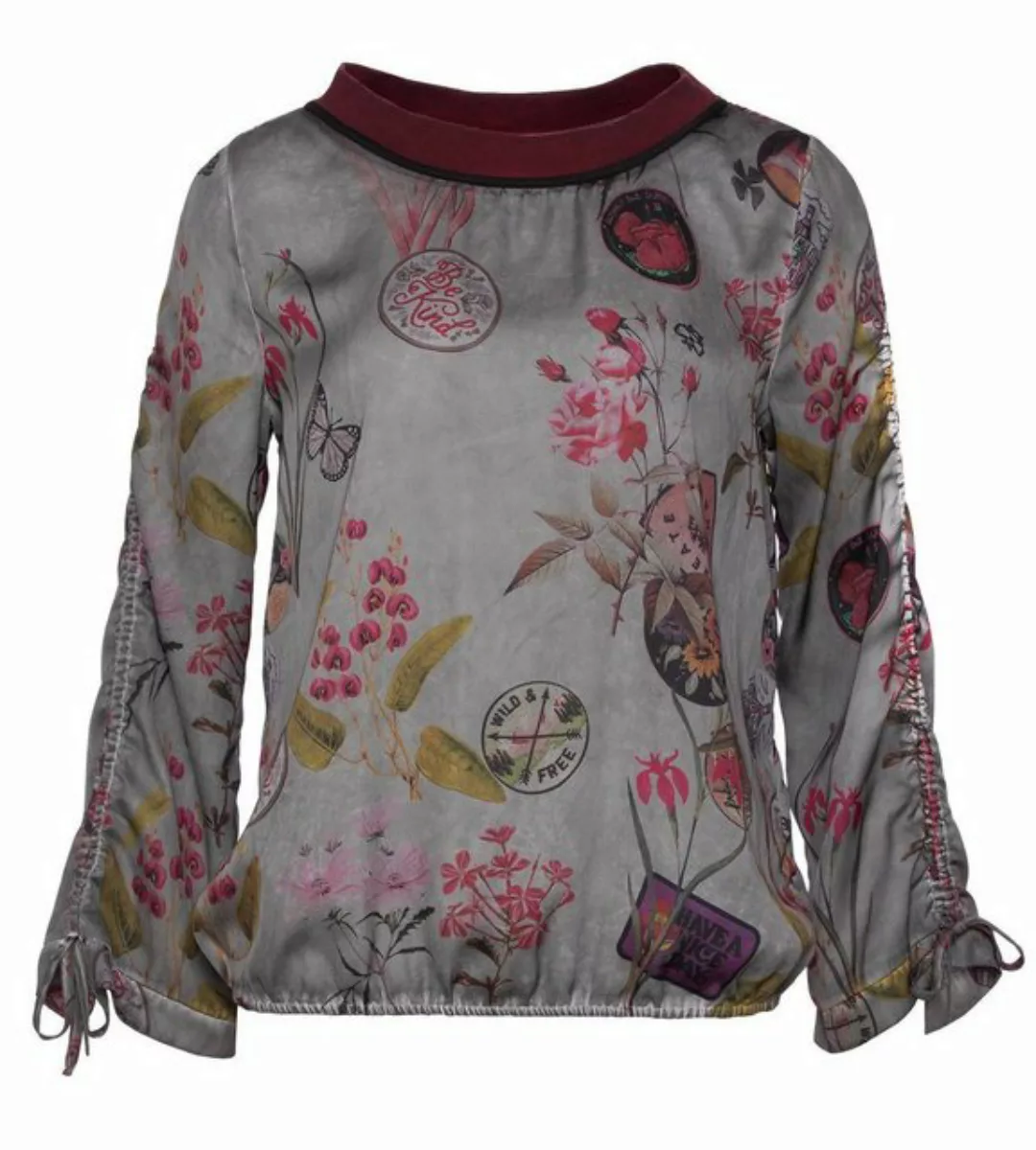 incasual Blusenshirt Langarmshirt figurumspielend im Blumen-Alloverprint günstig online kaufen