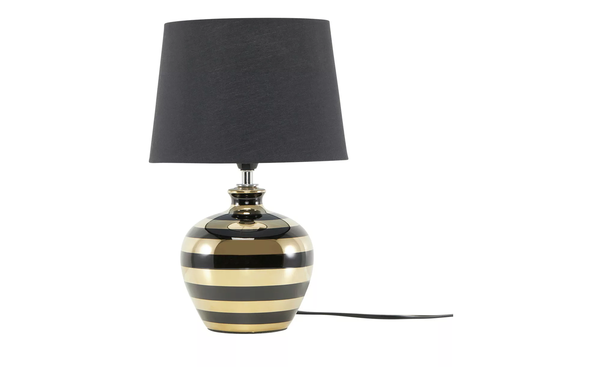 Keramik-Tischleuchte, 1-flammig, schwarz/gold - gold - 20 cm - Lampen & Leu günstig online kaufen